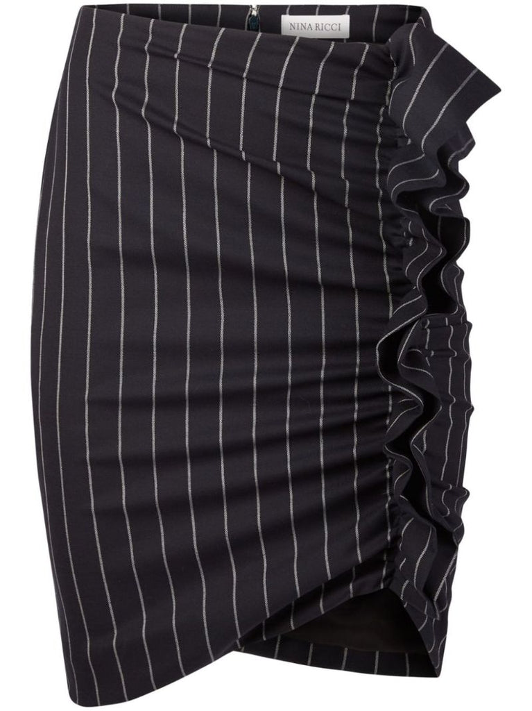 Pinstriped Draped Skirt