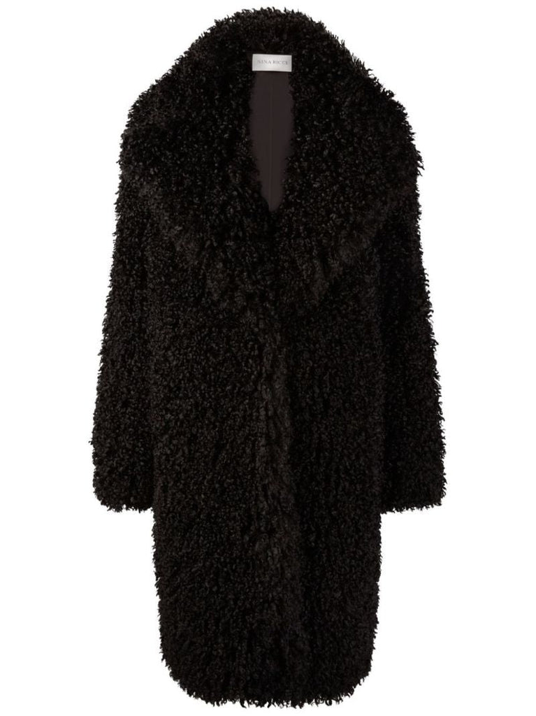 Black Faux-fur Midi Coat