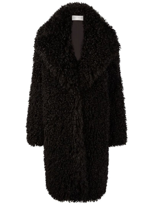 Black Faux-fur Midi Coat