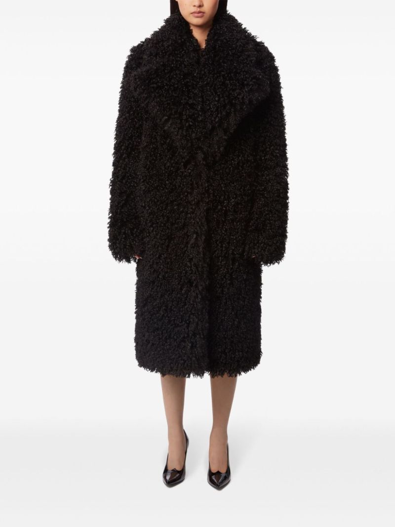 Black Faux-fur Midi Coat