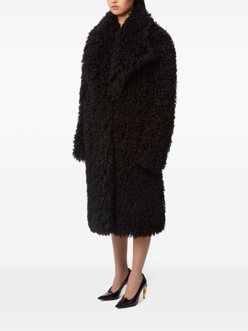 Black Faux-fur Midi Coat