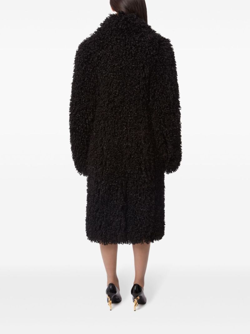 Black Faux-fur Midi Coat