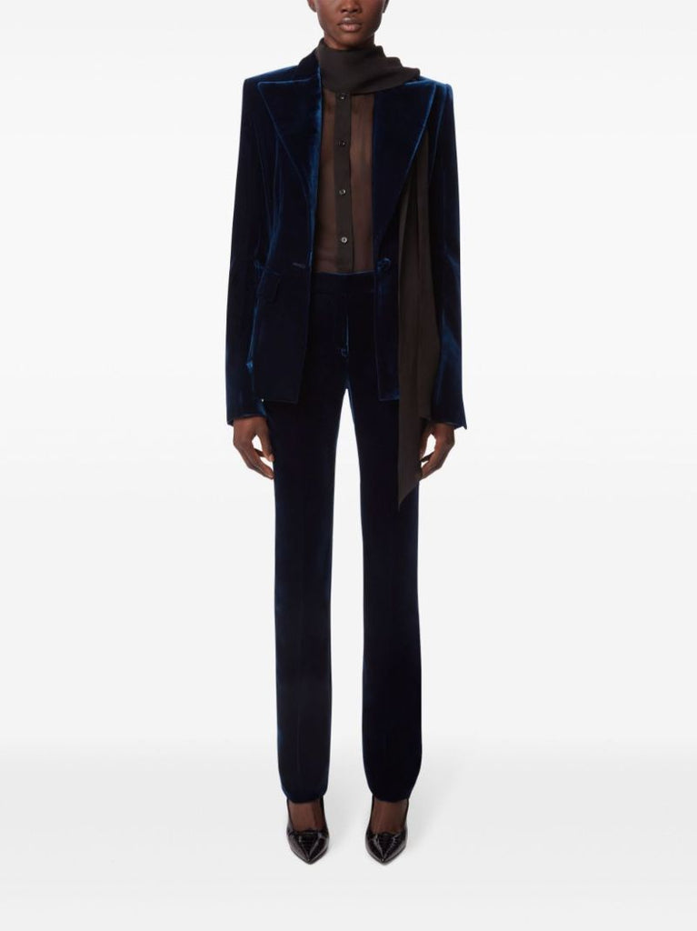 Single-breasted Velvet Blazer