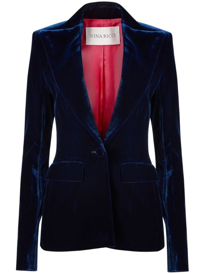 Single-breasted Velvet Blazer