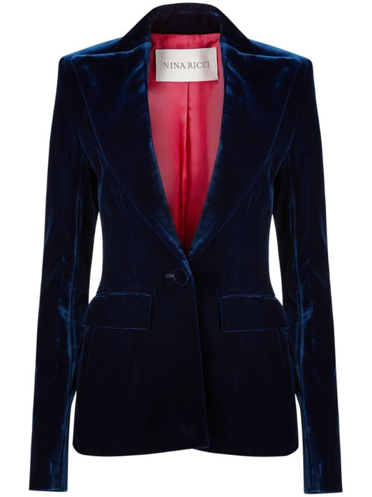 Single-breasted Velvet Blazer