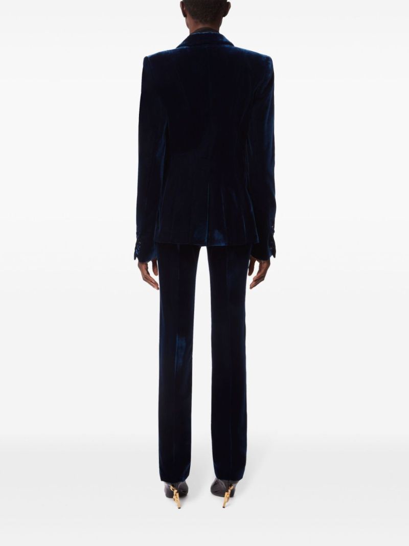 Single-breasted Velvet Blazer