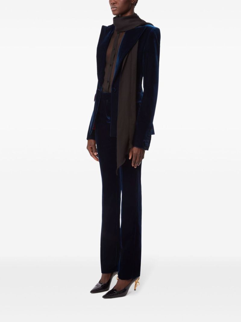 Single-breasted Velvet Blazer