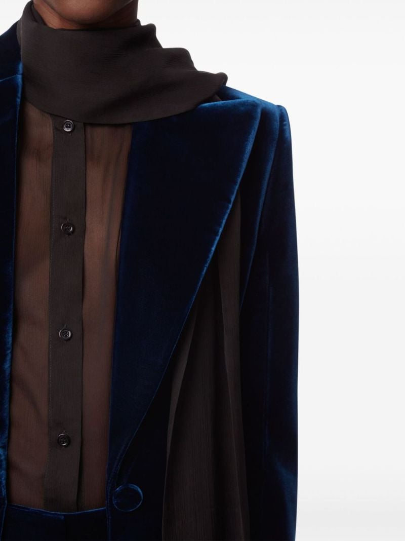 Single-breasted Velvet Blazer