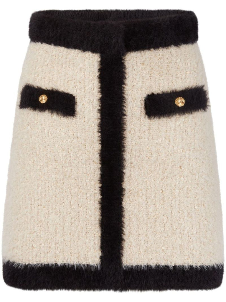 Neutral Tweed Mini Skirt