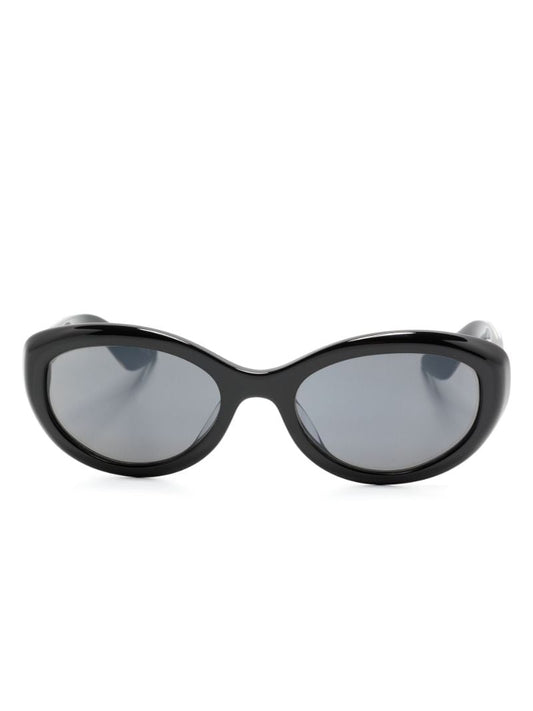 X Khaite Black 1969c Oval-frame Sunglasses