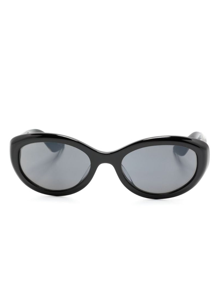 X Khaite Black 1969c Oval-frame Sunglasses
