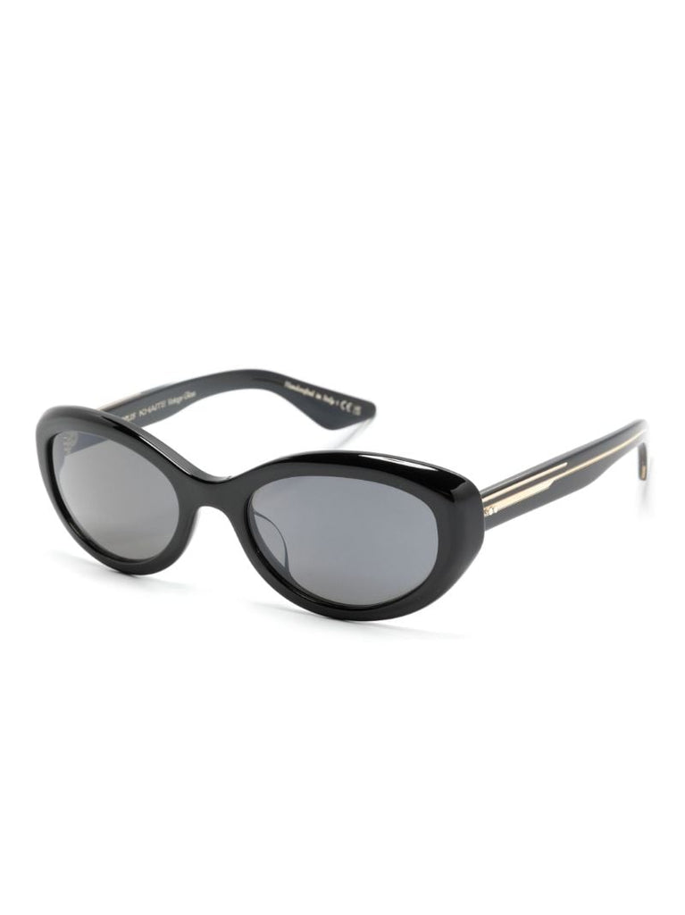 X Khaite Black 1969c Oval-frame Sunglasses