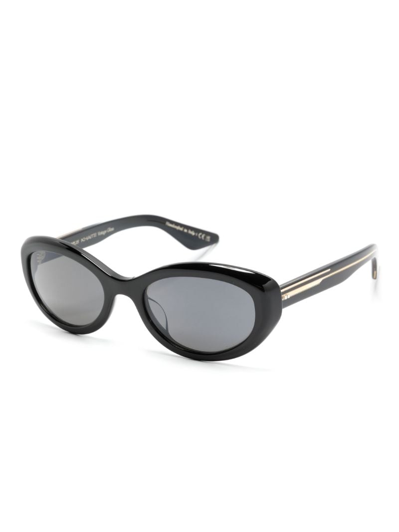 X Khaite Black 1969c Oval-frame Sunglasses