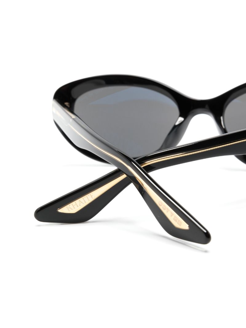 X Khaite Black 1969c Oval-frame Sunglasses