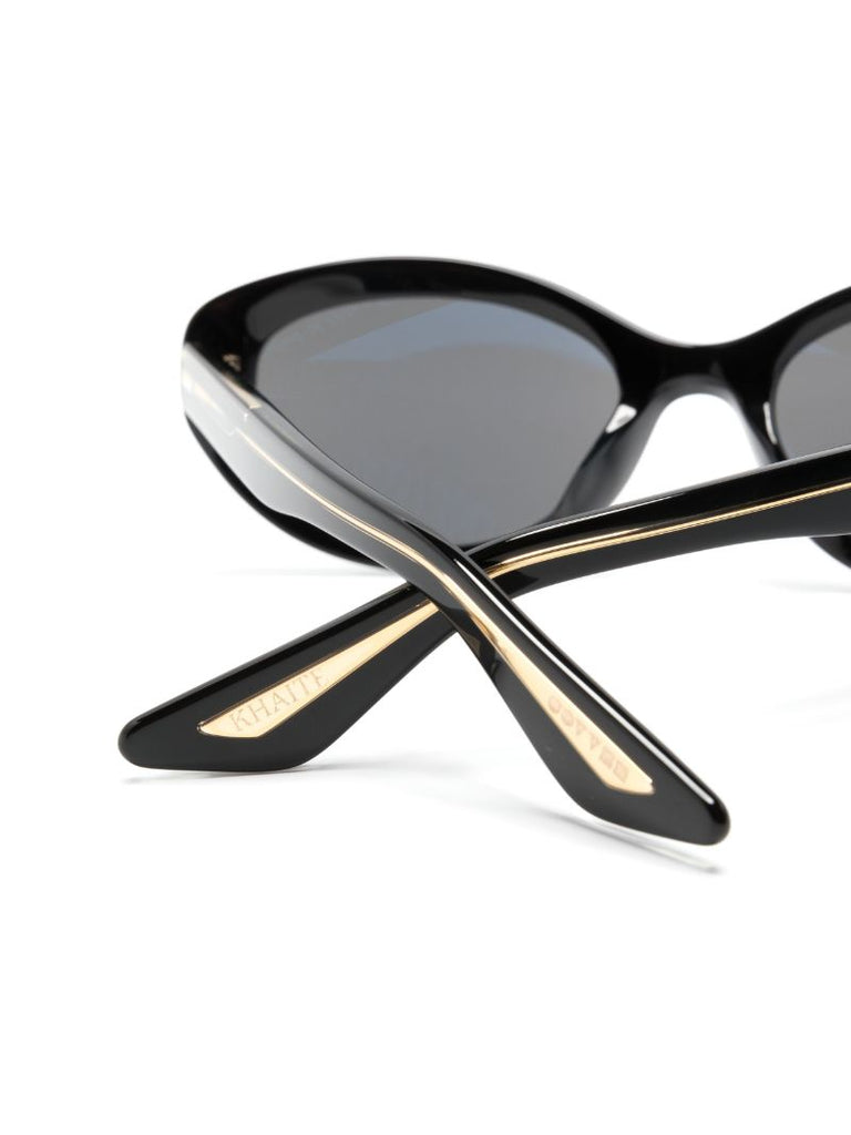 X Khaite Black 1969c Oval-frame Sunglasses