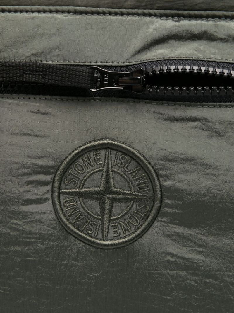 Green Compass-embroidered Tote Bag