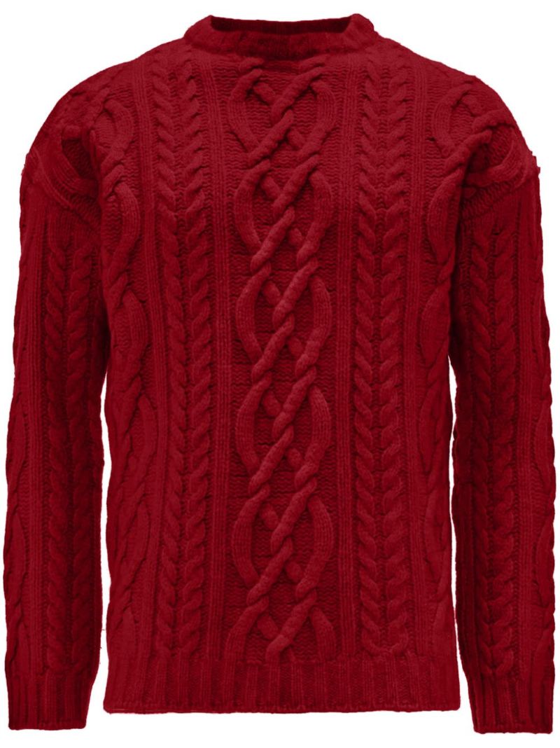 Cable-knit Crew Neck Sweater