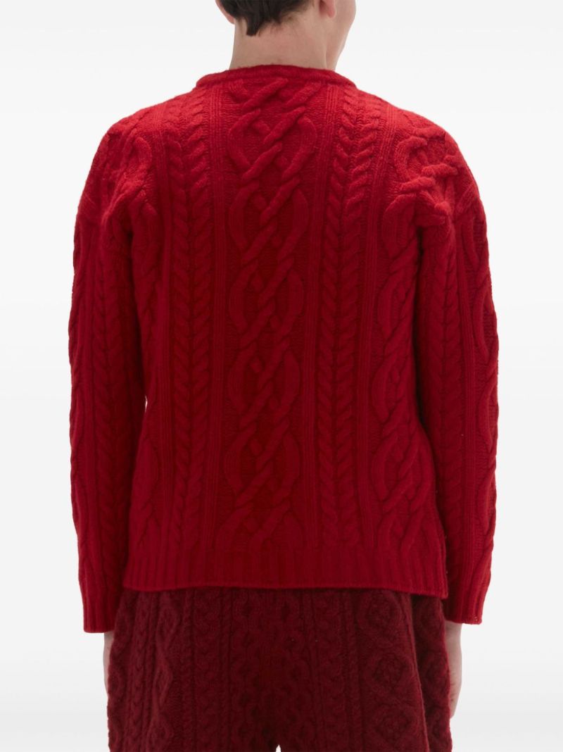 Cable-knit Crew Neck Sweater