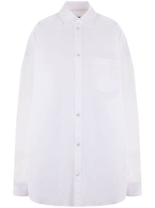 White Long-sleeve Cotton Shirt