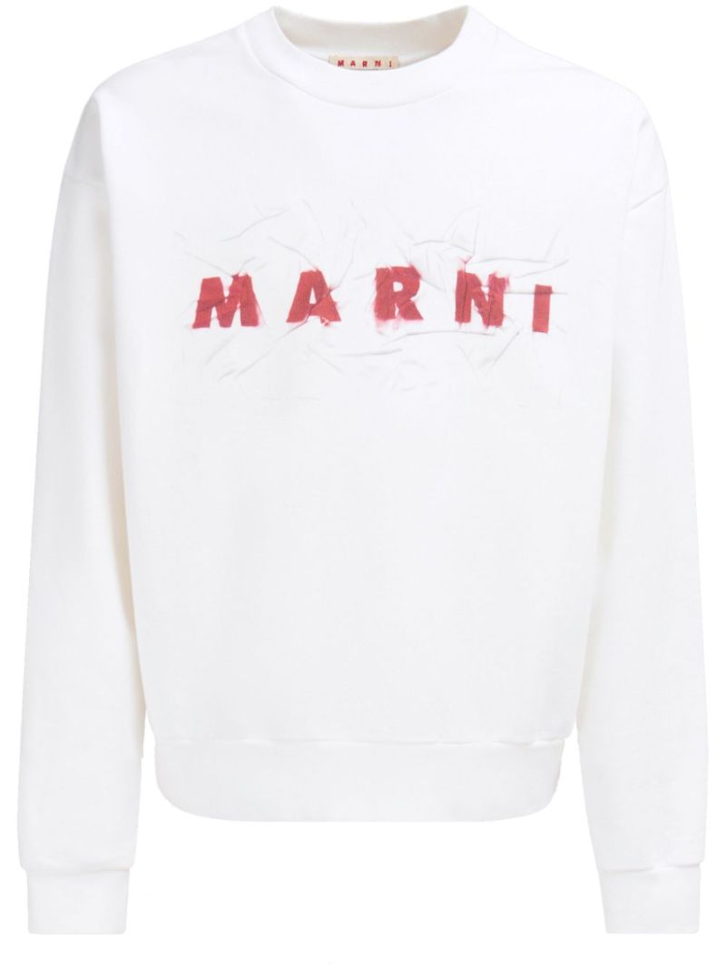 White Logo-print Cotton Sweatshirt