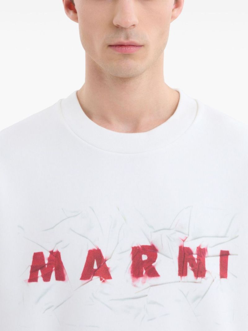 White Logo-print Cotton Sweatshirt