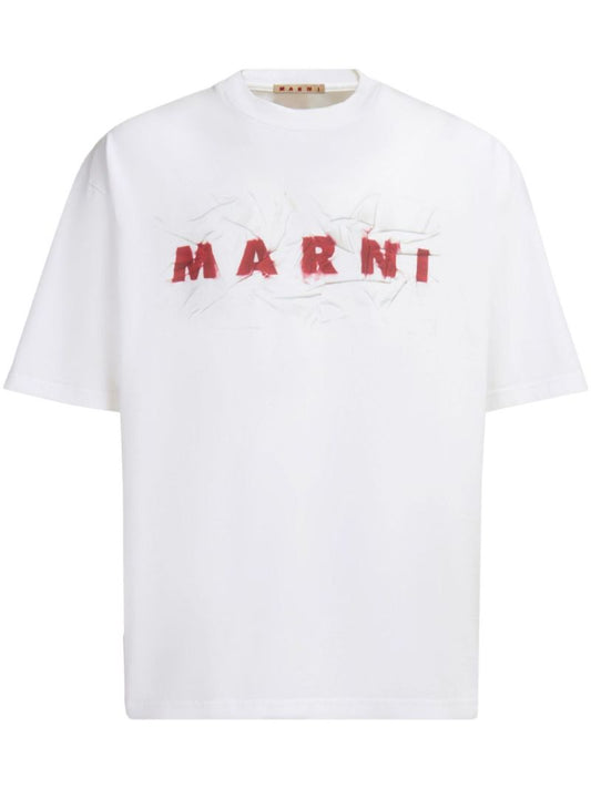 White Logo-print Cotton T-shirt