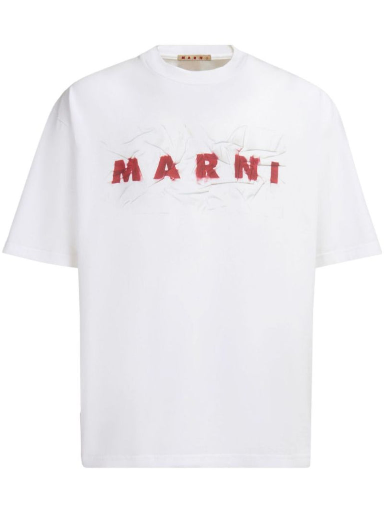 White Logo-print Cotton T-shirt