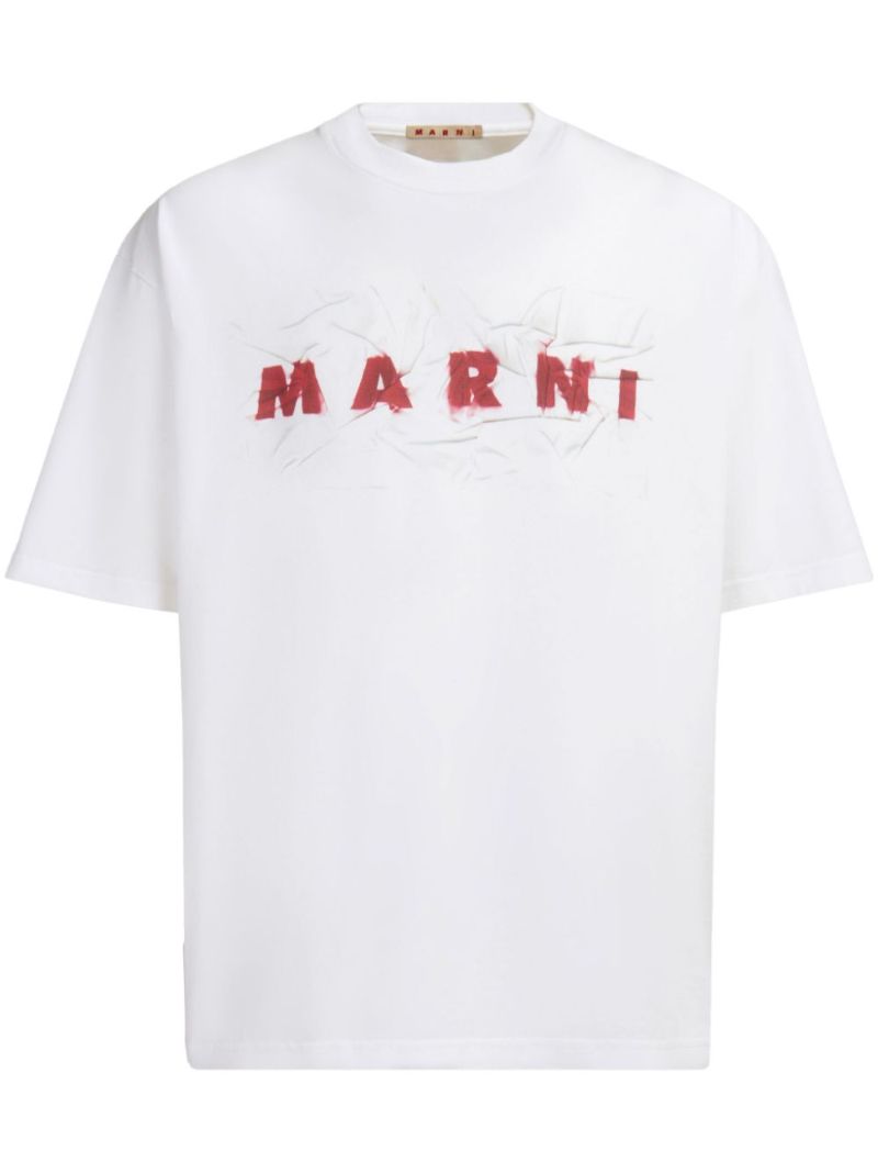 White Logo-print Cotton T-shirt