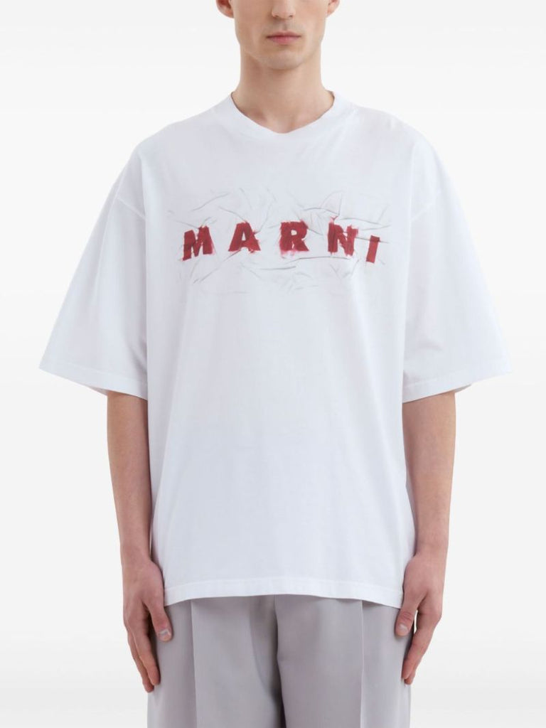 White Logo-print Cotton T-shirt