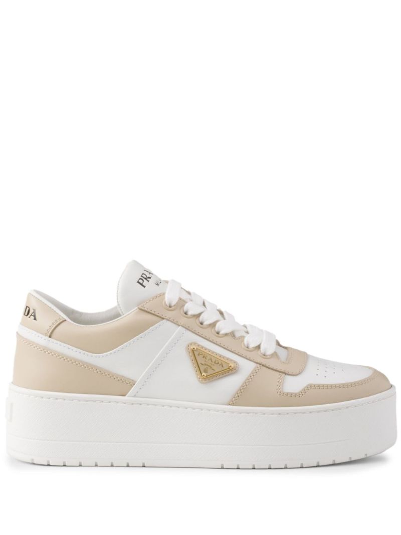 Neutral Downtown Bold Leather Sneakers