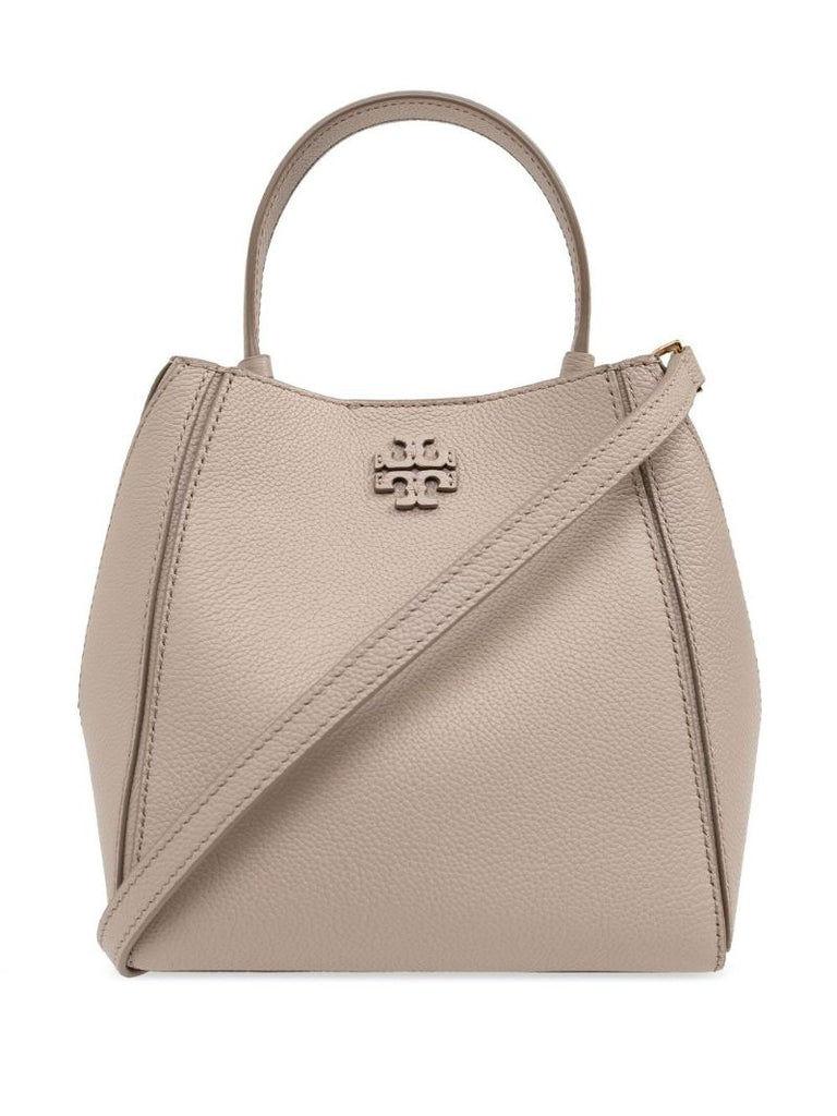 Neutral Mcgraw Small Leather Tote Bag