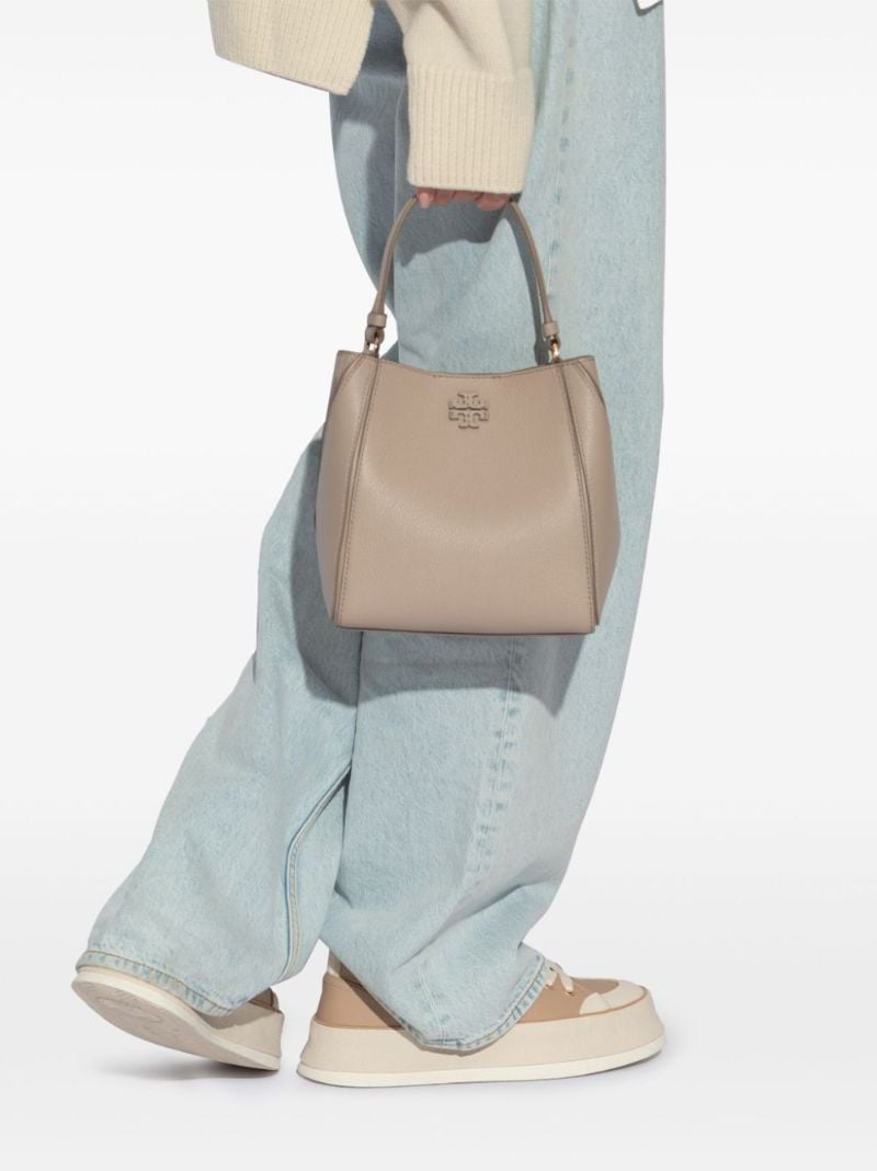 Neutral Mcgraw Small Leather Tote Bag