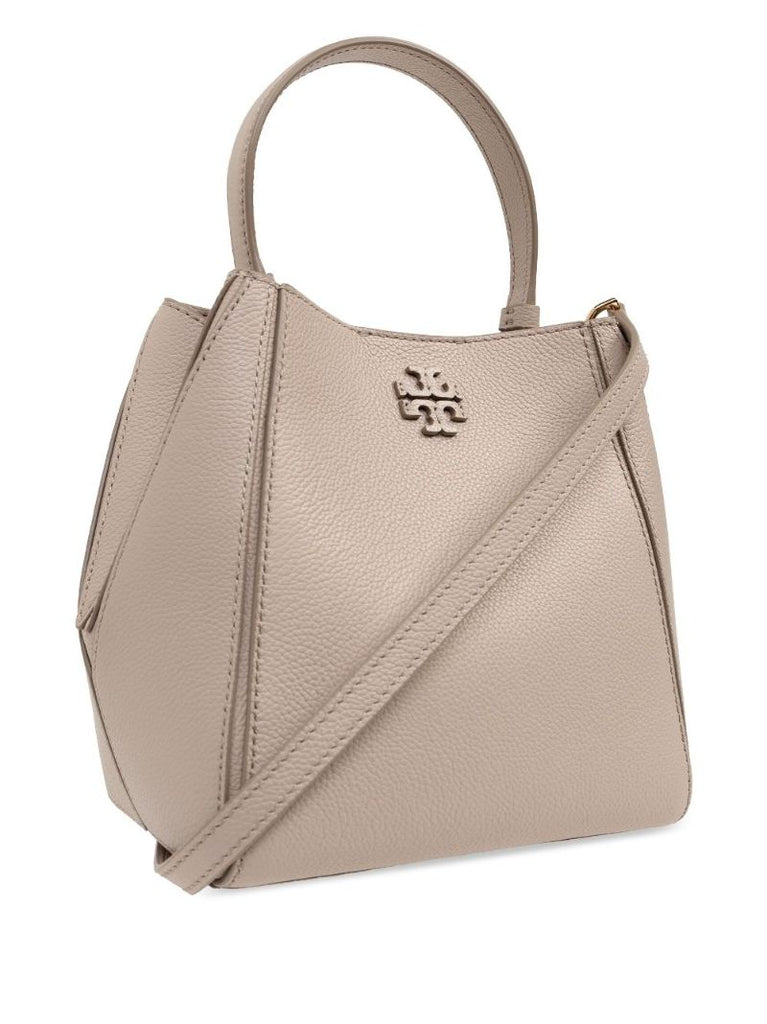 Neutral Mcgraw Small Leather Tote Bag