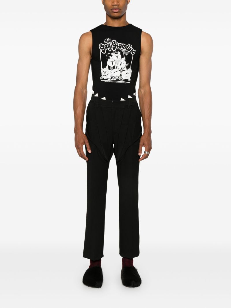 Black Graphic Print Tank Top