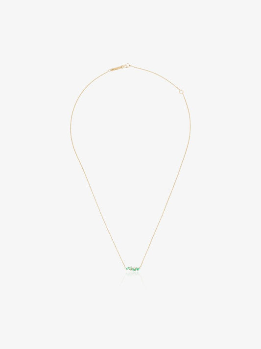 18k Yellow Gold Mini Frenzy Emerald and Diamond Necklace