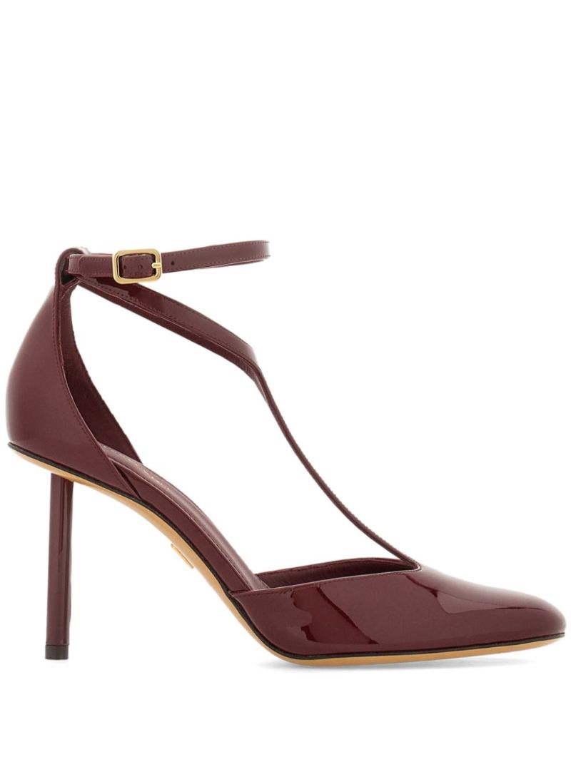 T-strap Leather Pumps