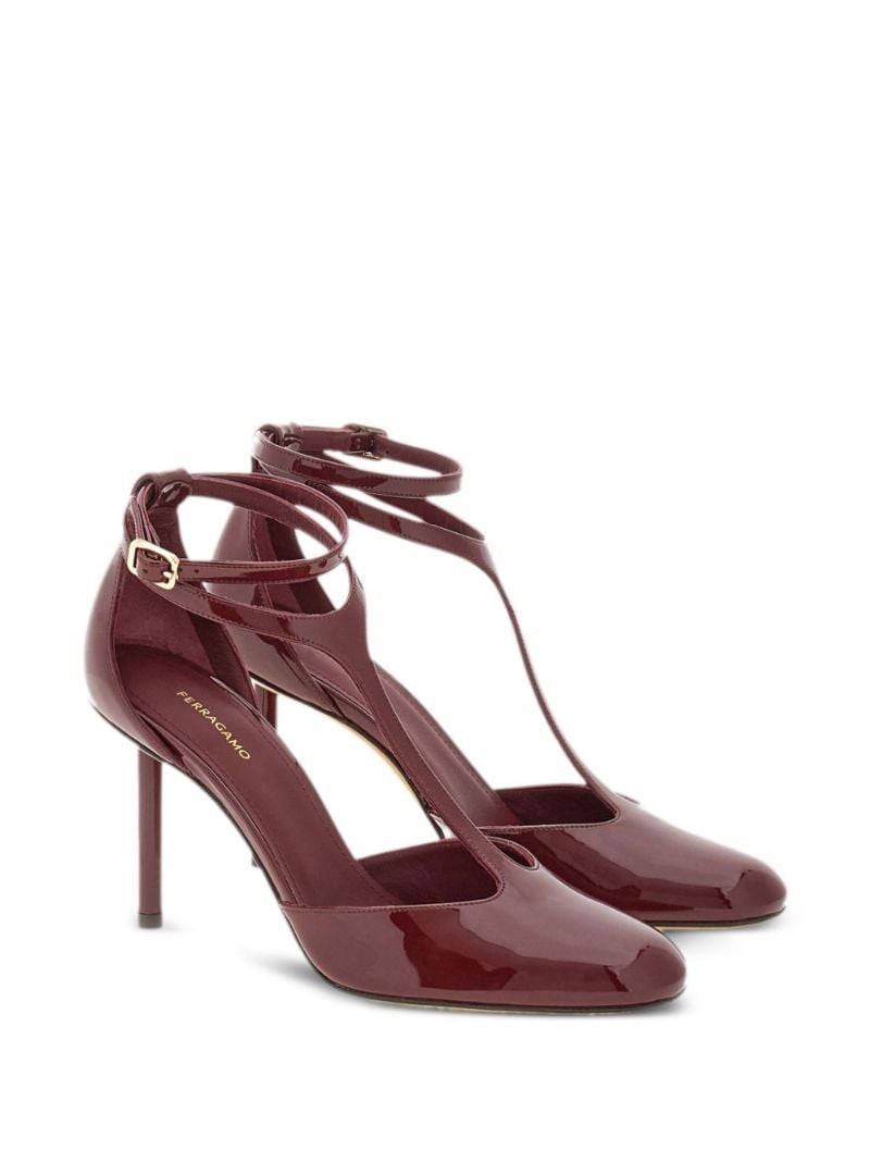 T-strap Leather Pumps