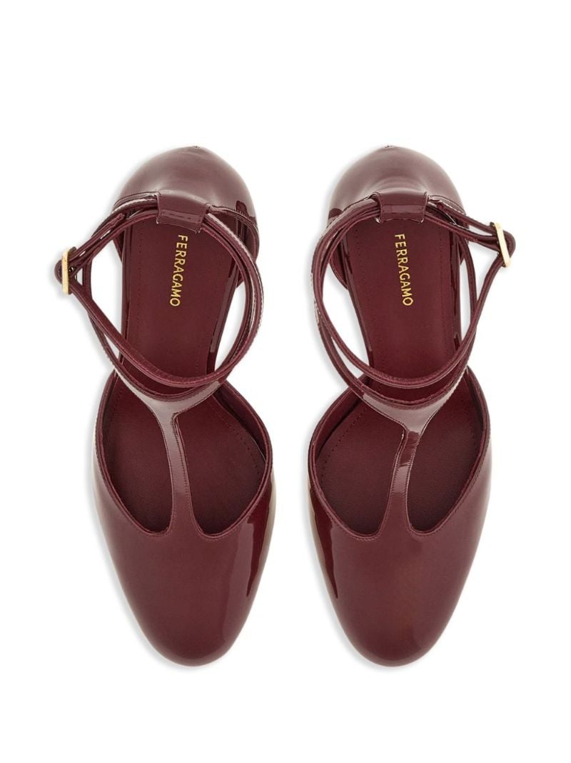 T-strap Leather Pumps