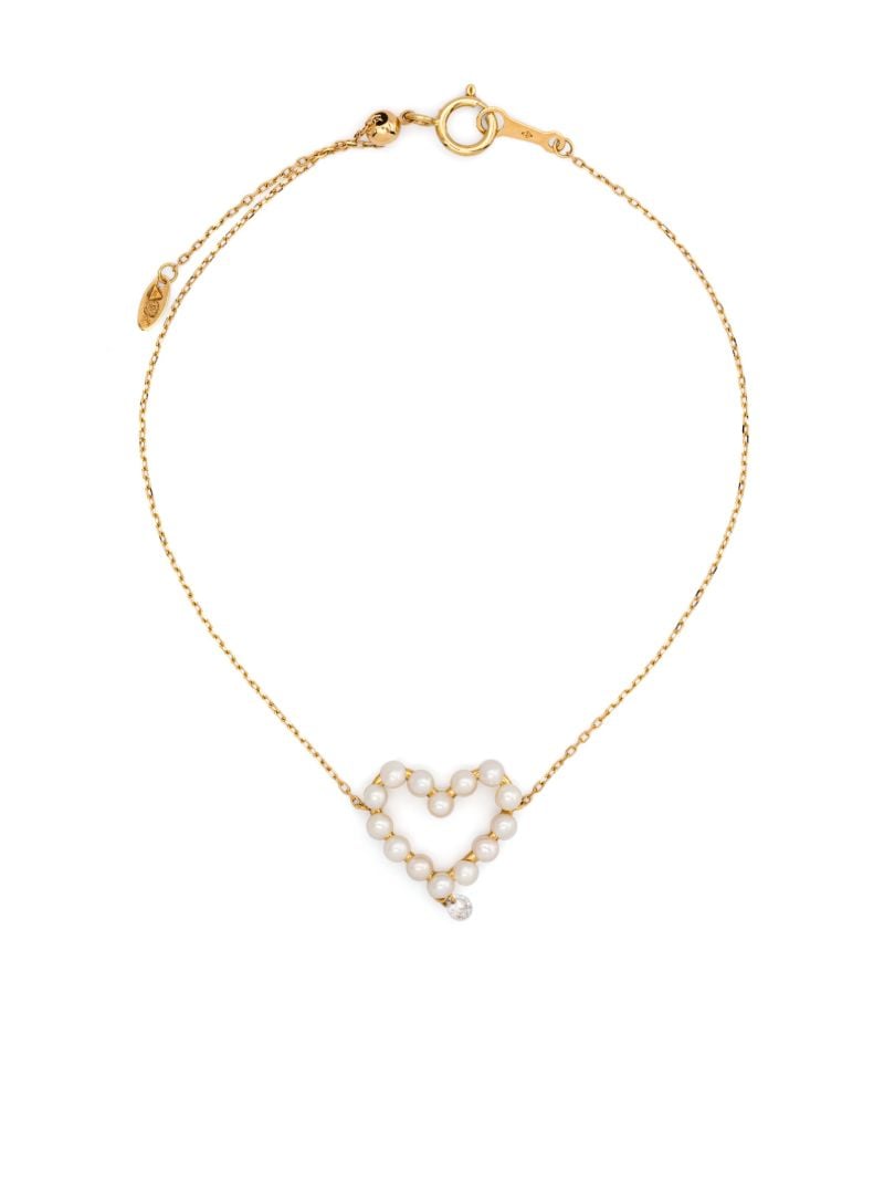 18k Yellow Gold Diamond and Pearl Bracelet