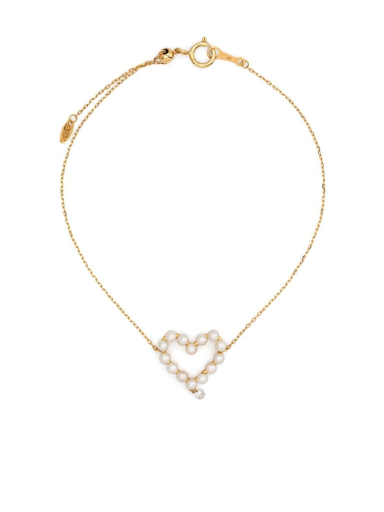 18k Yellow Gold Diamond and Pearl Bracelet