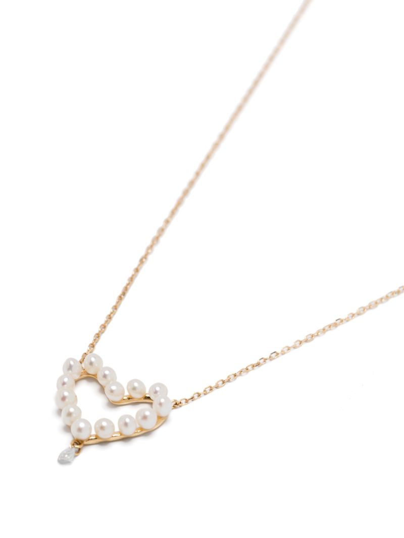 18k Yellow Gold Aphrodite Diamond and Pearl Necklace