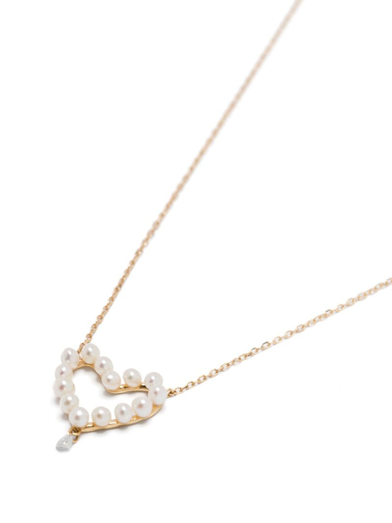 18k Yellow Gold Aphrodite Diamond and Pearl Necklace
