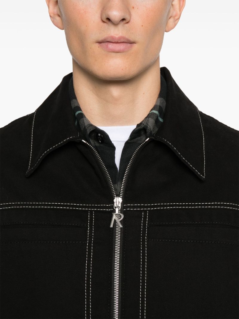 Contrast-stitching Shirt Jacket