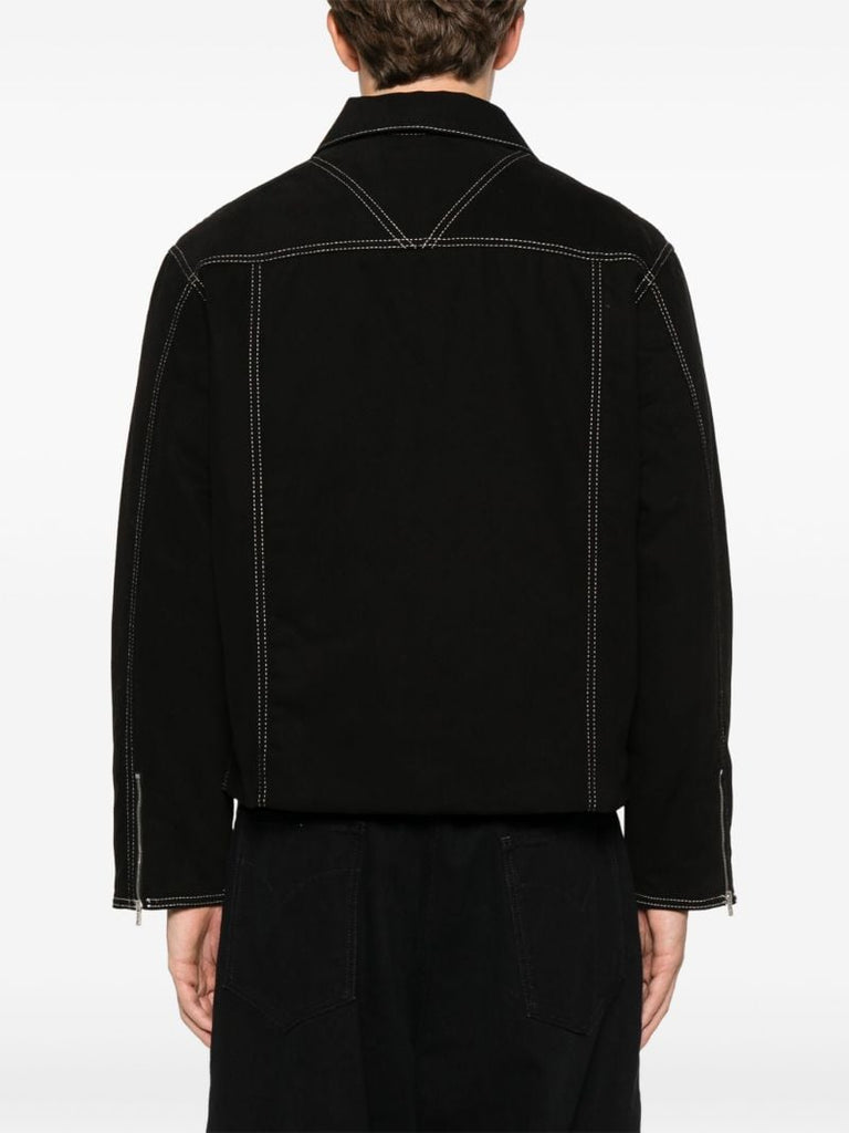 Contrast-stitching Shirt Jacket