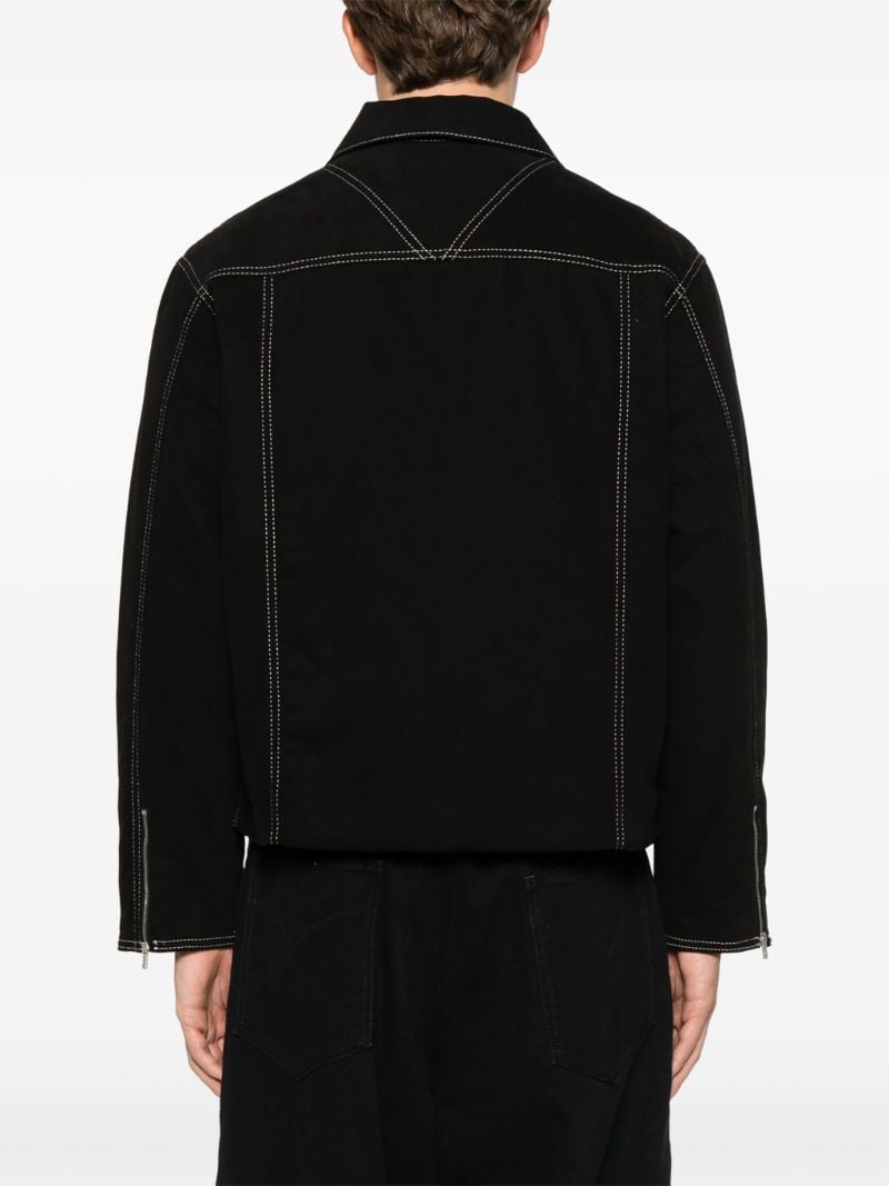 Contrast-stitching Shirt Jacket