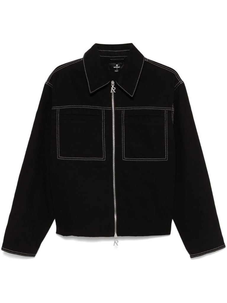 Contrast-stitching Shirt Jacket