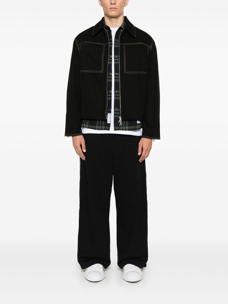 Contrast-stitching Shirt Jacket