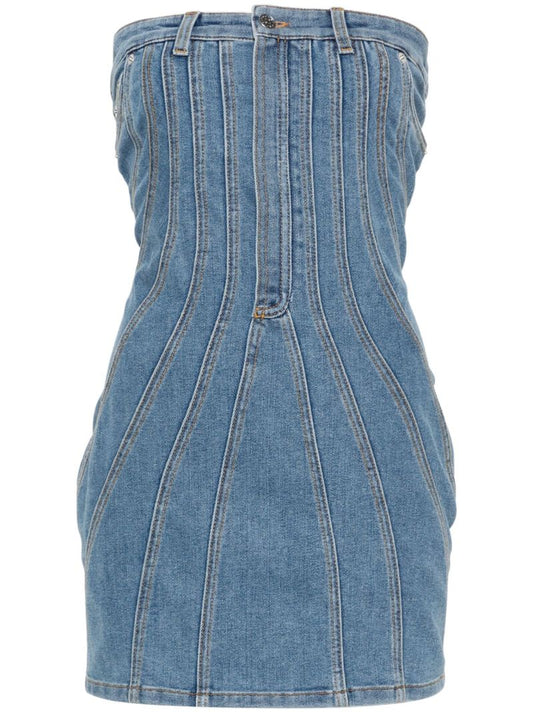 Blue Denim Bustier Dress