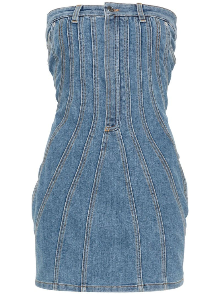 Blue Denim Bustier Dress
