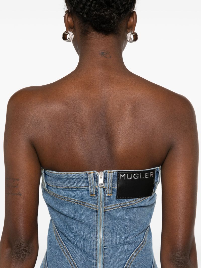 Blue Denim Bustier Dress